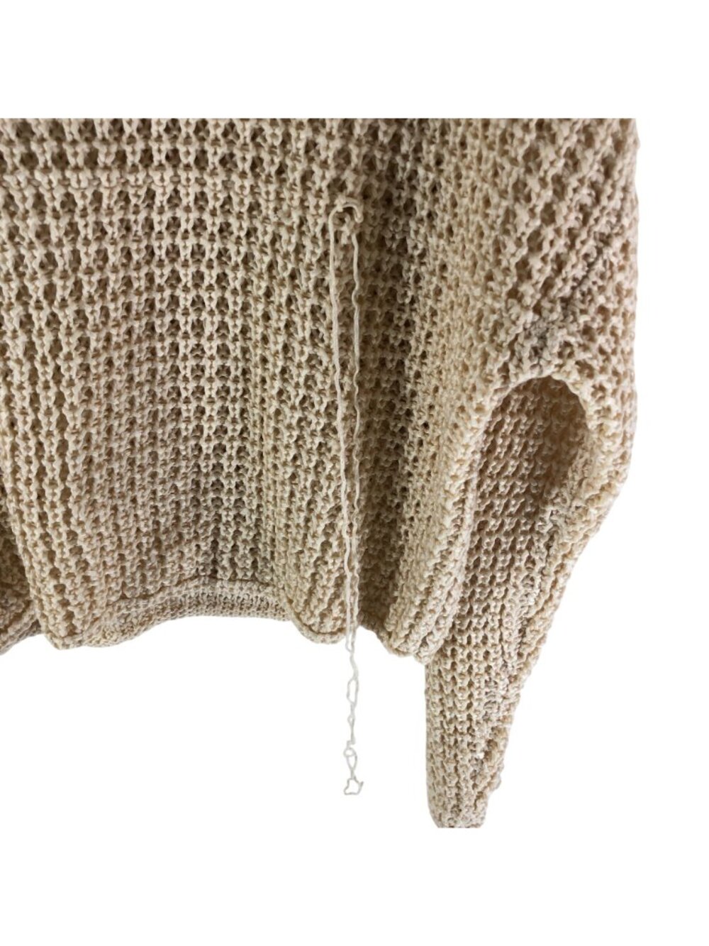 Blu Pepper Womens Sweater Open Knit Cropped Cover Up Festival Boho Beige M - Picture 2 of 6
